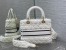 Dior Lady D-Lite Medium Bag In White Cannage Shearling