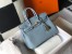 Hermes Birkin 25cm Bag in Blue Lin Clemence Leather with GHW