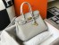 Hermes Birkin 25cm Bag in Pearl Grey Clemence Leather with GHW