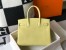 Hermes Birkin 25cm Bag in Jaune Poussin Clemence Leather with GHW