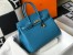 Hermes Birkin 35cm Bag in Blue Jean Clemence Leather with GHW