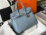 Hermes Birkin 35cm Bag in Blue Lin Clemence Leather with GHW