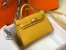 Hermes Kelly Mini II Sellier Bag in Yellow Epsom Leather