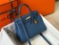 Hermes Kelly 25cm Retourne Bag in Blue Agate Clemence Leather with GHW