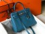 Hermes Kelly 25cm Retourne Bag in Blue Jean Clemence Leather with PHW