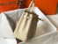 Hermes Kelly 25cm Retourne Bag in Craie Clemence Leather with GHW