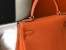 Hermes Kelly 25cm Retourne Bag in Orange Clemence Leather with GHW