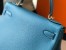 Hermes Kelly 28cm Retourne Bag in Blue Jean Clemence Leather with GHW
