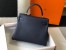 Hermes Kelly 32cm Retourne Bag in Dark Blue Clemence Leather with GHW