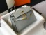 Hermes Kelly Pochette Clutch In Blue Glacier Epsom Leather