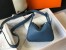 Hermes Lindy Mini Bag in Blue Agate Clemence Leather with PHW