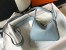 Hermes Lindy Mini Bag in Blue Lin Clemence Leather with GHW