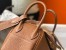 Hermes Lindy Mini Bag in Gold Clemence Leather with GHW