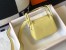 Hermes Lindy Mini Bag in Jaune Poussin Clemence Leather with GHW