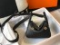 Hermes Lindy Mini Bag in Black Clemence Leather with GHW