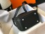 Hermes Lindy Mini Bag in Black Clemence Leather with PHW