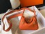 Hermes Lindy Mini Bag in Orange Clemence Leather with GHW