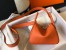 Hermes Lindy Mini Bag in Orange Clemence Leather with GHW