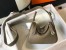 Hermes Lindy Mini Bag in Taupe Clemence Leather with PHW