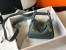 Hermes Lindy Mini Bag in Vert Amande Clemence Leather with GHW