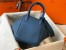 Hermes Lindy 26cm Bag in Blue Agate Clemence Leather with PHW