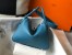 Hermes Lindy 26cm Bag in Blue Jean Clemence Leather with PHW