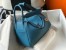 Hermes Lindy 26cm Bag in Blue Jean Clemence Leather with PHW