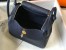 Hermes Lindy 26cm Bag in Navy Blue Clemence Leather with GHW