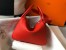 Hermes Lindy 26cm Bag in Red Clemence Leather with PHW
