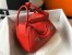Hermes Lindy 26cm Bag in Red Clemence Leather with PHW