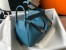 Hermes Lindy 30cm Bag in Blue Jean Clemence Leather with GHW