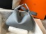 Hermes Lindy 30cm Bag in Blue Lin Clemence Leather with GHW