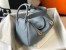 Hermes Lindy 30cm Bag in Blue Lin Clemence Leather with GHW