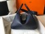 Hermes Lindy 30cm Bag in Dark Blue Clemence Leather with GHW