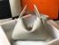 Hermes Lindy 30cm Bag in Pearl Grey Clemence Leather with GHW