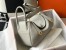 Hermes Lindy 30cm Bag in Pearl Grey Clemence Leather with GHW