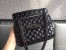 Valentino Rockstud Spike Medium Bag in Black Crinkled Nappa Leather