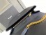 Saint Laurent College Large Chain Bag In Black Goatskin