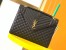 Saint Laurent Envelope Large Bag In Black Grained Leather