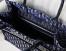 Dior Medium Book Tote Bag In Blue Velvet Oblique Embroidered 