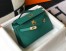 Hermes Kelly Pochette Clutch In Malachite Epsom Leather