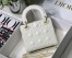 Dior Lady Dior Mini Bag In White Calfskin with Diamond Motif