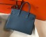 Hermes Birkin 30cm Bag in Blue Agate Clemence Leather with GHW