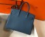 Hermes Birkin 35cm Bag in Blue Agate Clemence Leather with GHW