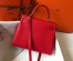 Hermes Kelly 28cm Retourne Bag in Red Clemence Leather with GHW