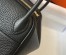 Hermes Lindy Mini Bag in Black Clemence Leather with GHW
