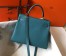 Hermes Kelly 28cm Retourne Bag in Blue Jean Clemence Leather with GHW