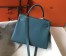 Hermes Kelly 32cm Retourne Bag in Blue Jean Clemence Leather with GHW