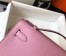 Hermes Kelly Pochette Clutch In Mauve Sylvestre Epsom Leather