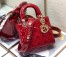 Dior Small Lady Dior My ABCDior Bag In Red Patent Calfskin 
